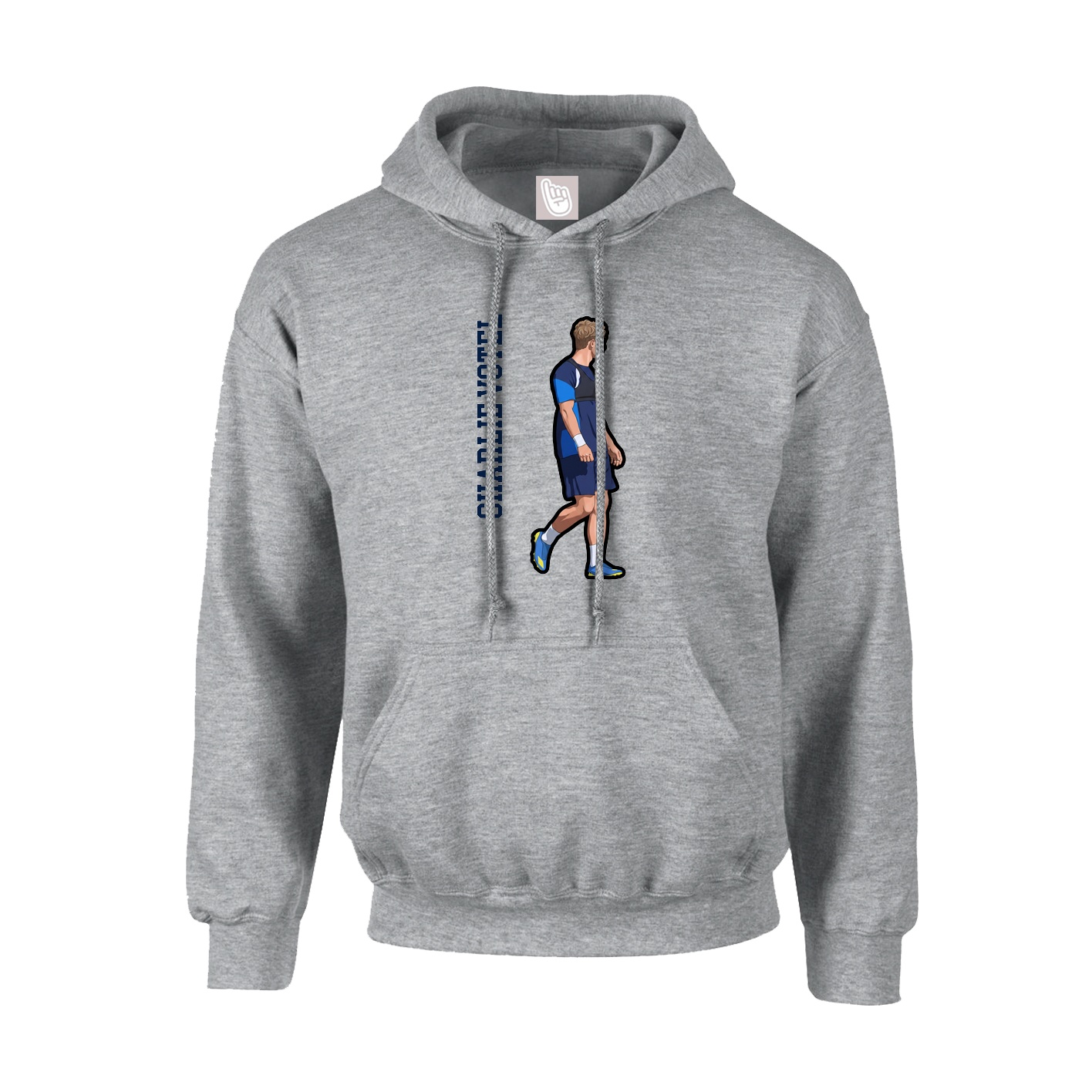 Youth Hoodie — Name Vertical in Grey