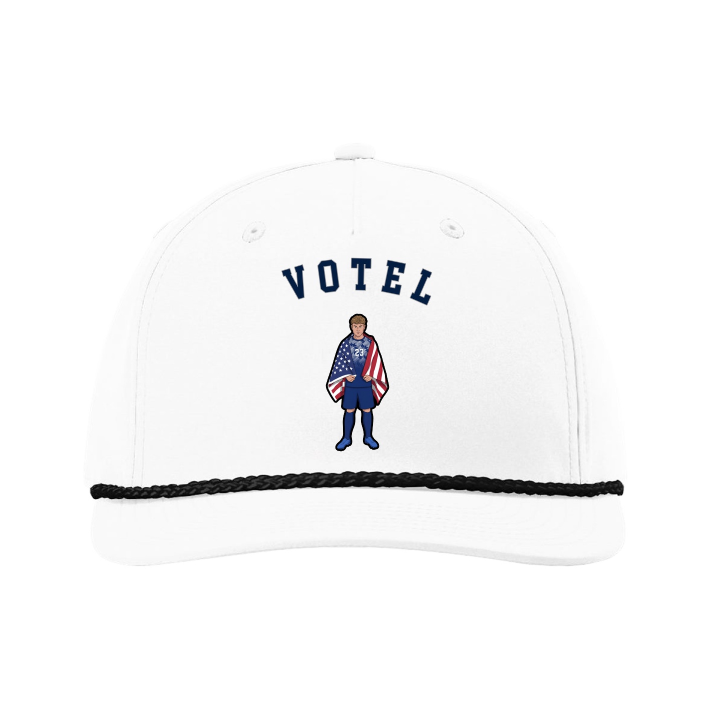 Five-Panel Classic Rope Cap — Shirsey Arch in White