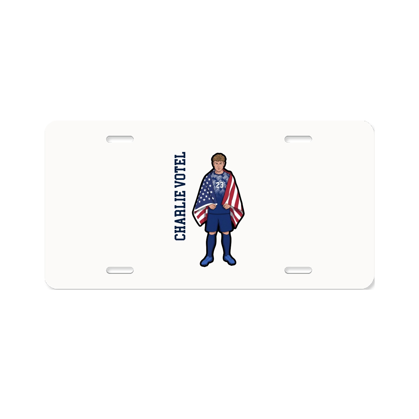 License Plate — Name Vertical in Classic