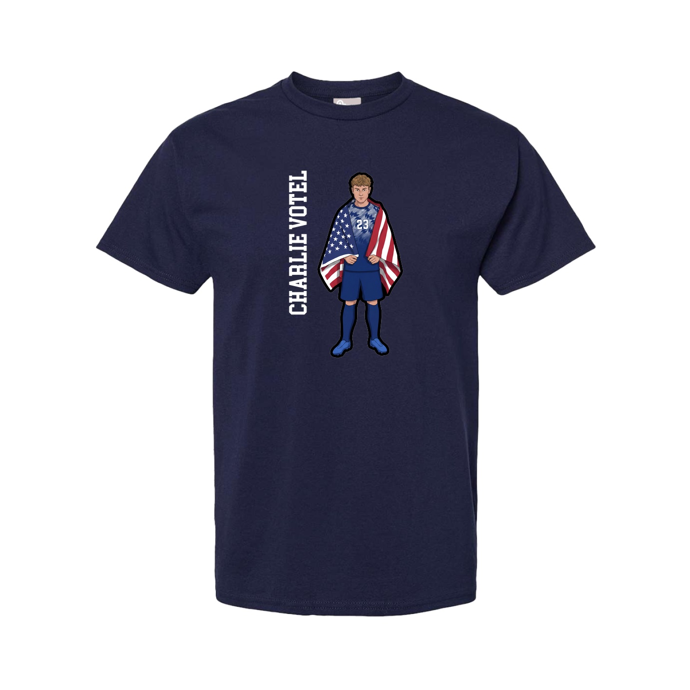 Youth Tee — Name Vertical in Navy