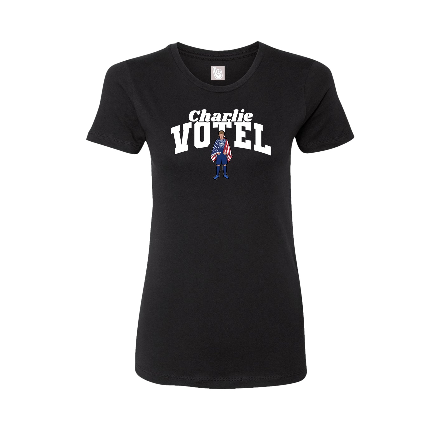 Fitted Women's Tee — Signature Arch in Black