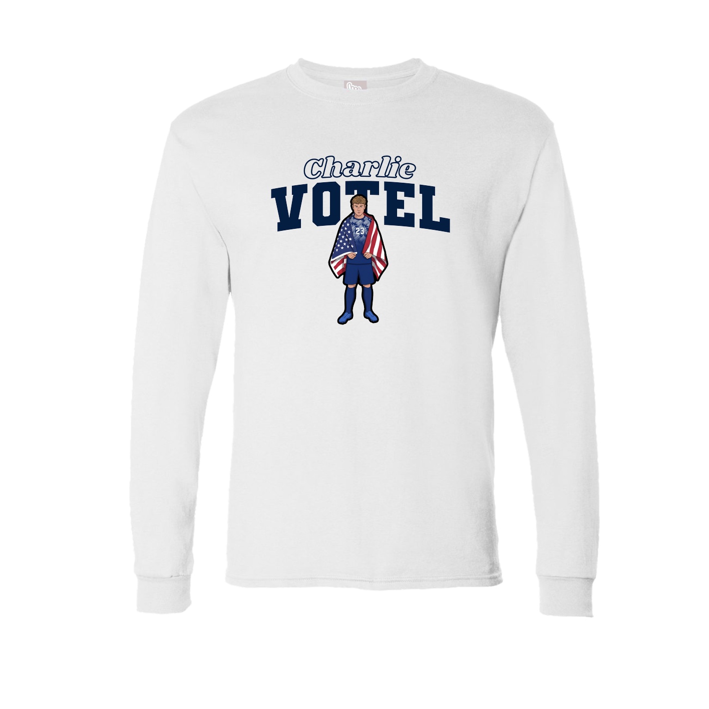 Long Sleeve Tee — Name Arch in White
