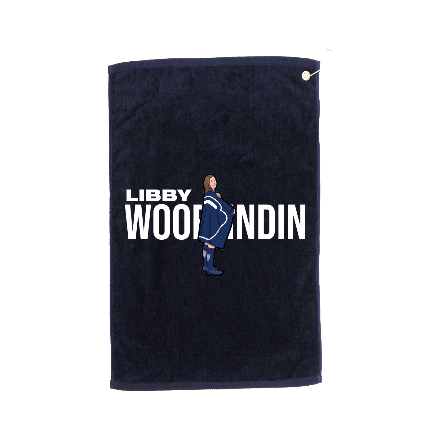 Golf Towel — Player Name in Navy