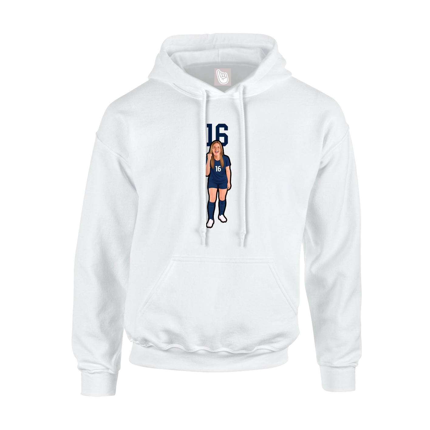 Youth Hoodie — Number Top in White