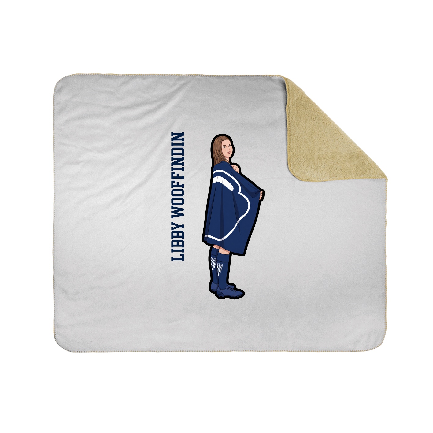 Throw Blanket — Name Vertical in White