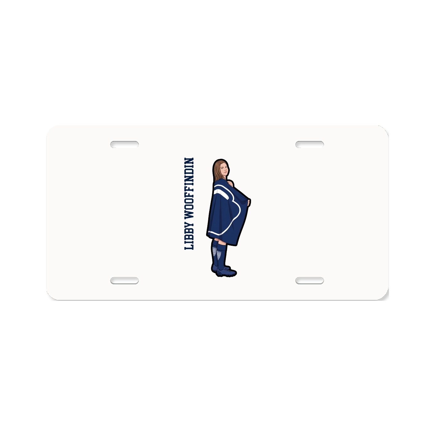 License Plate — Name Vertical in Classic