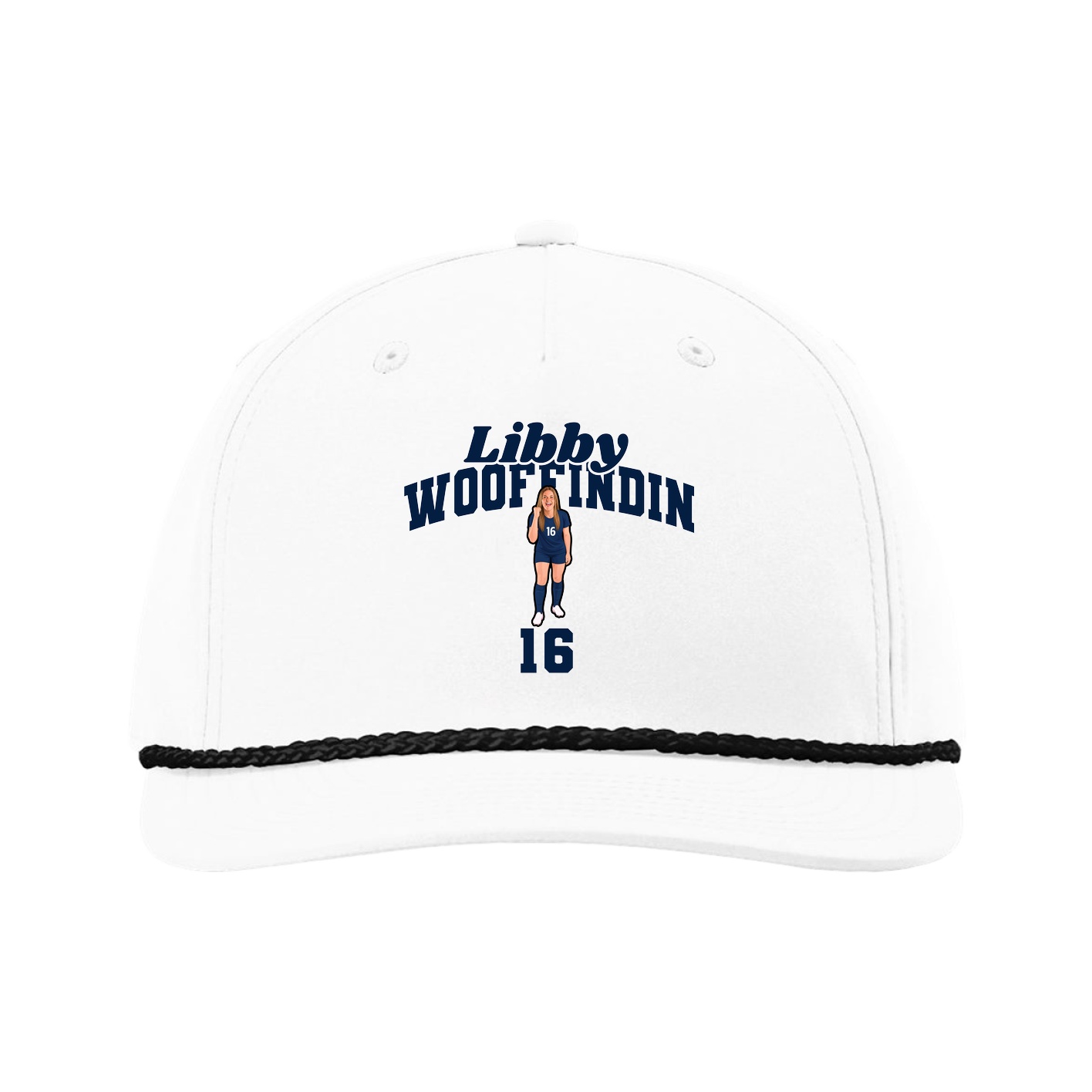 Five-Panel Classic Rope Cap — Signature Arch in White