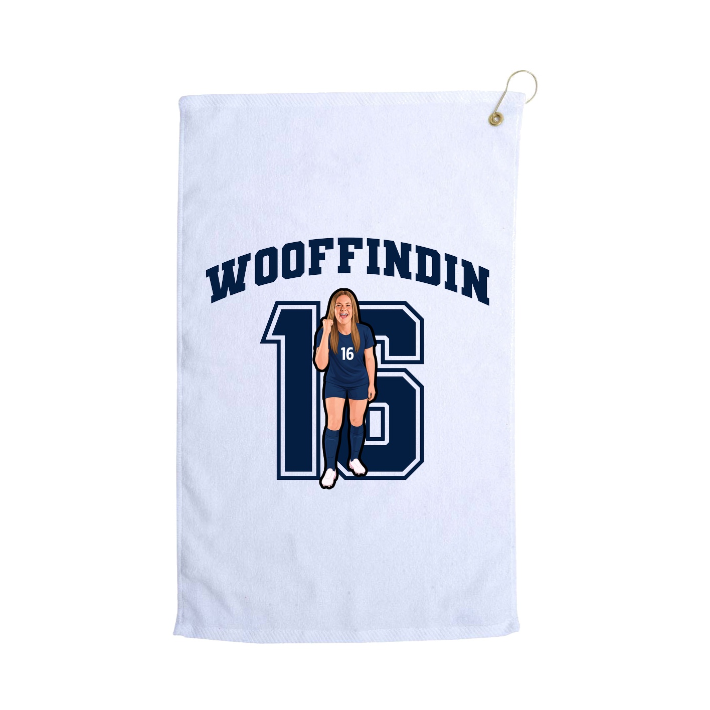 Golf Towel — Number in White