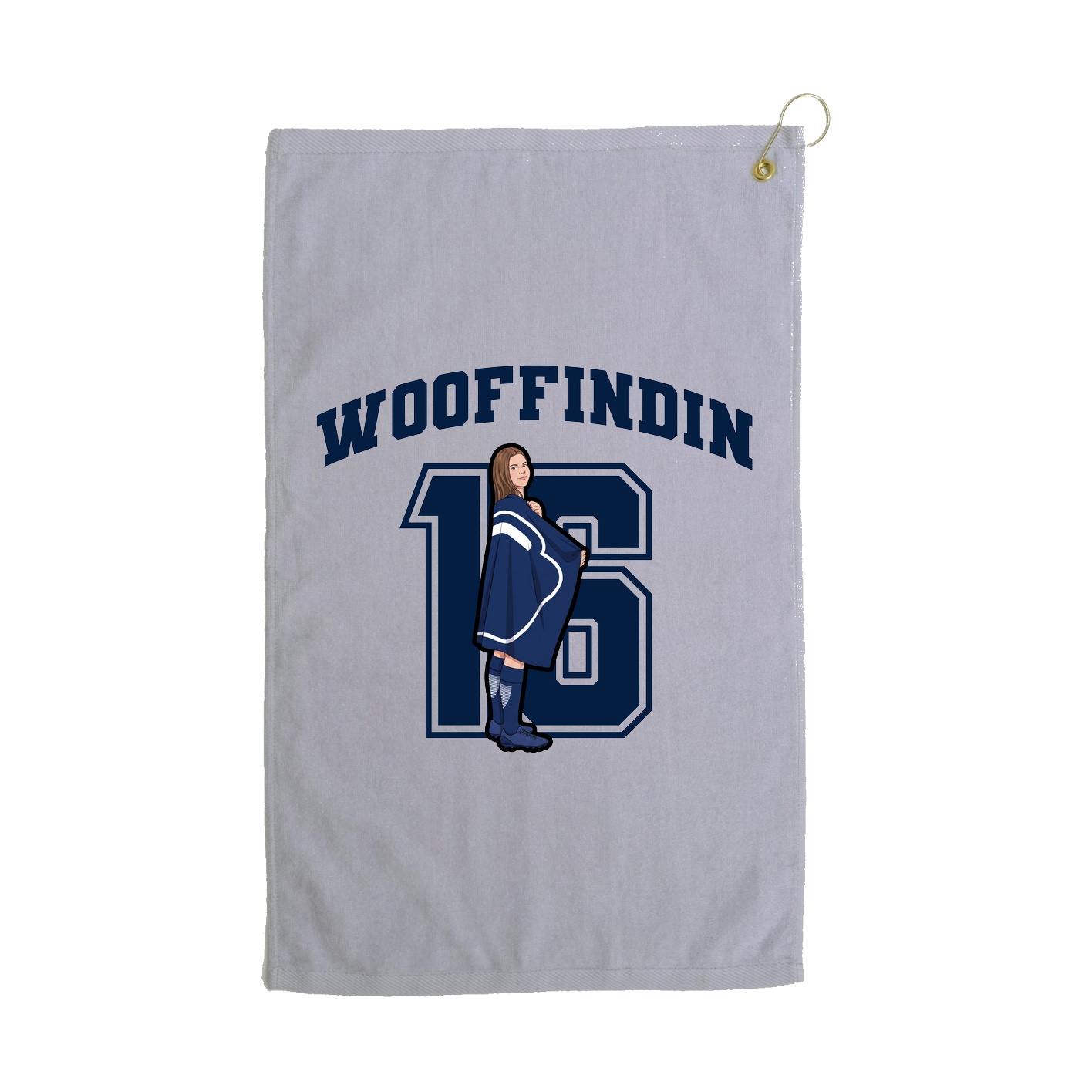 Golf Towel — Number in Grey