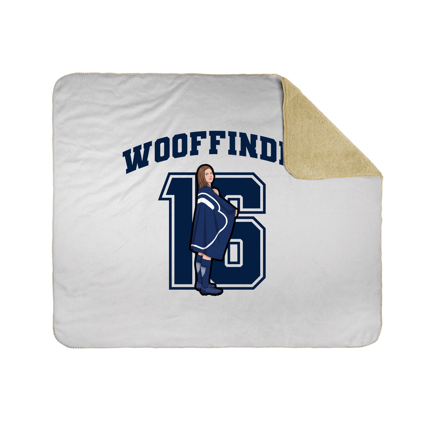 Throw Blanket — Number in White