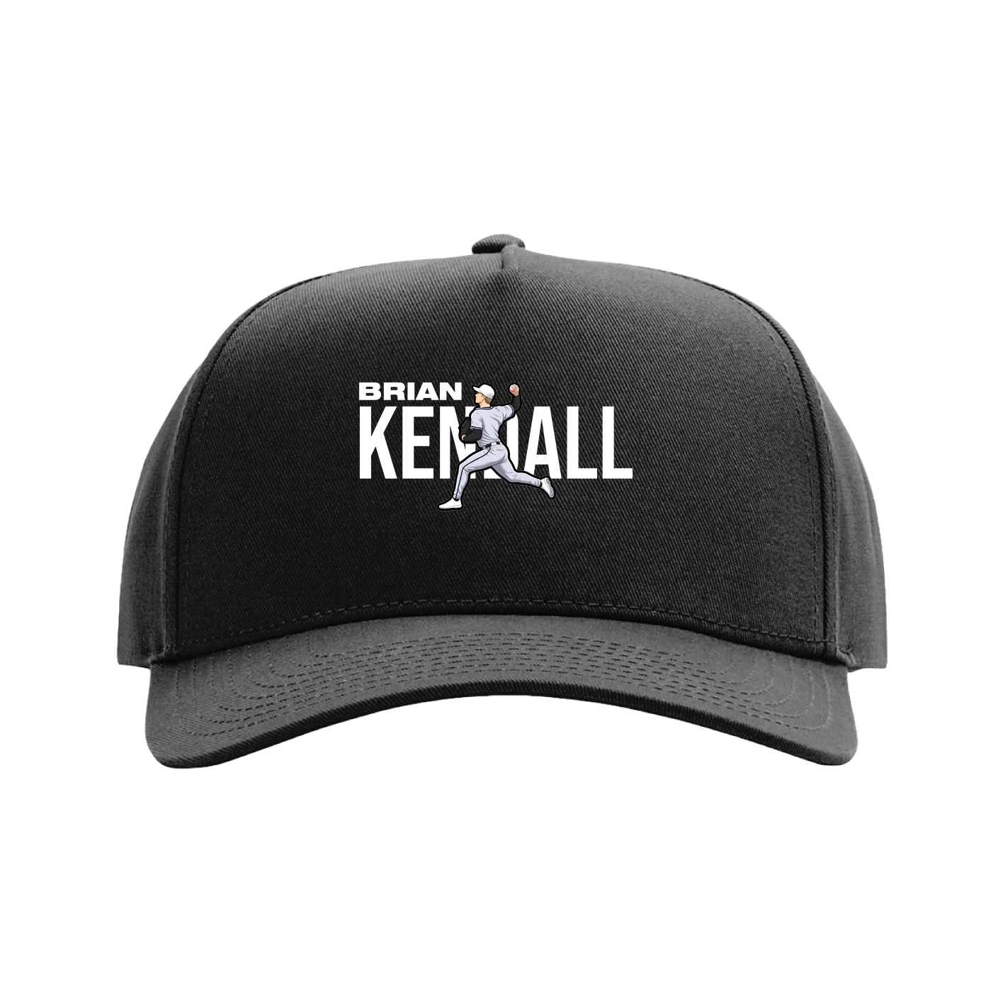 Full Fabric Five-Panel Champ Cap — Player Name in Black