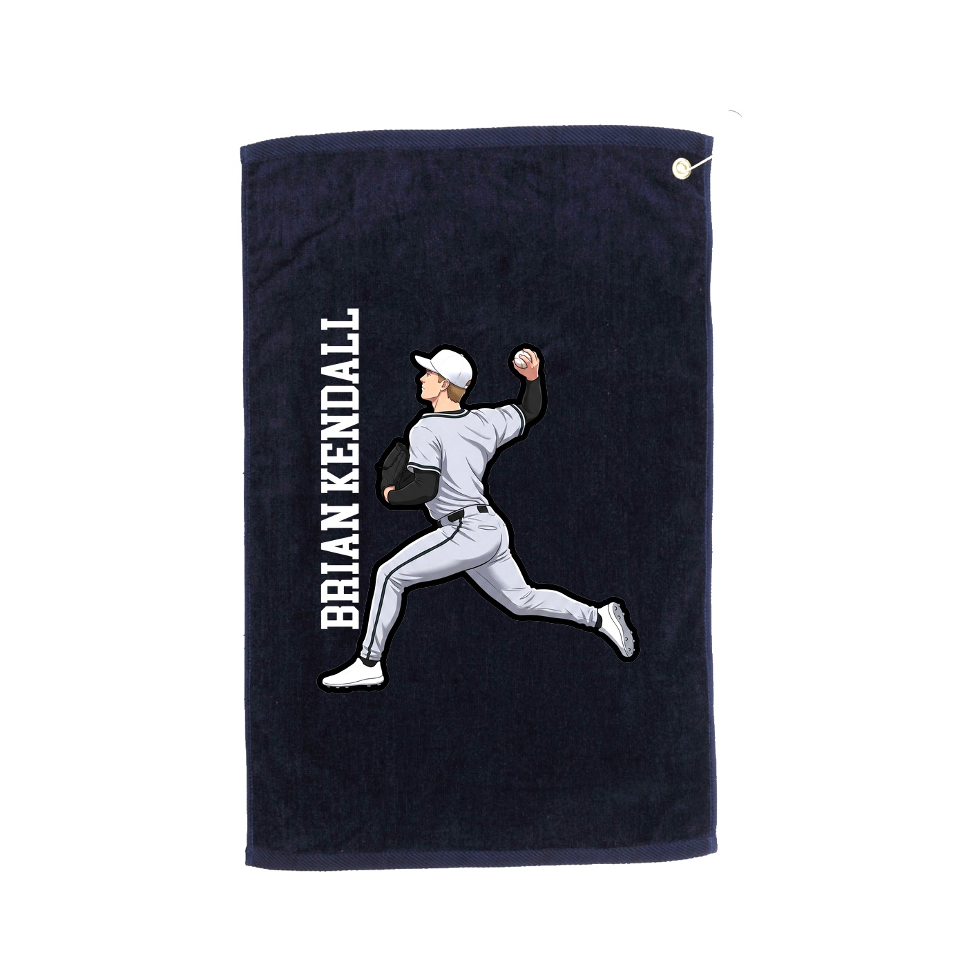 Golf Towel — Name Vertical in Navy
