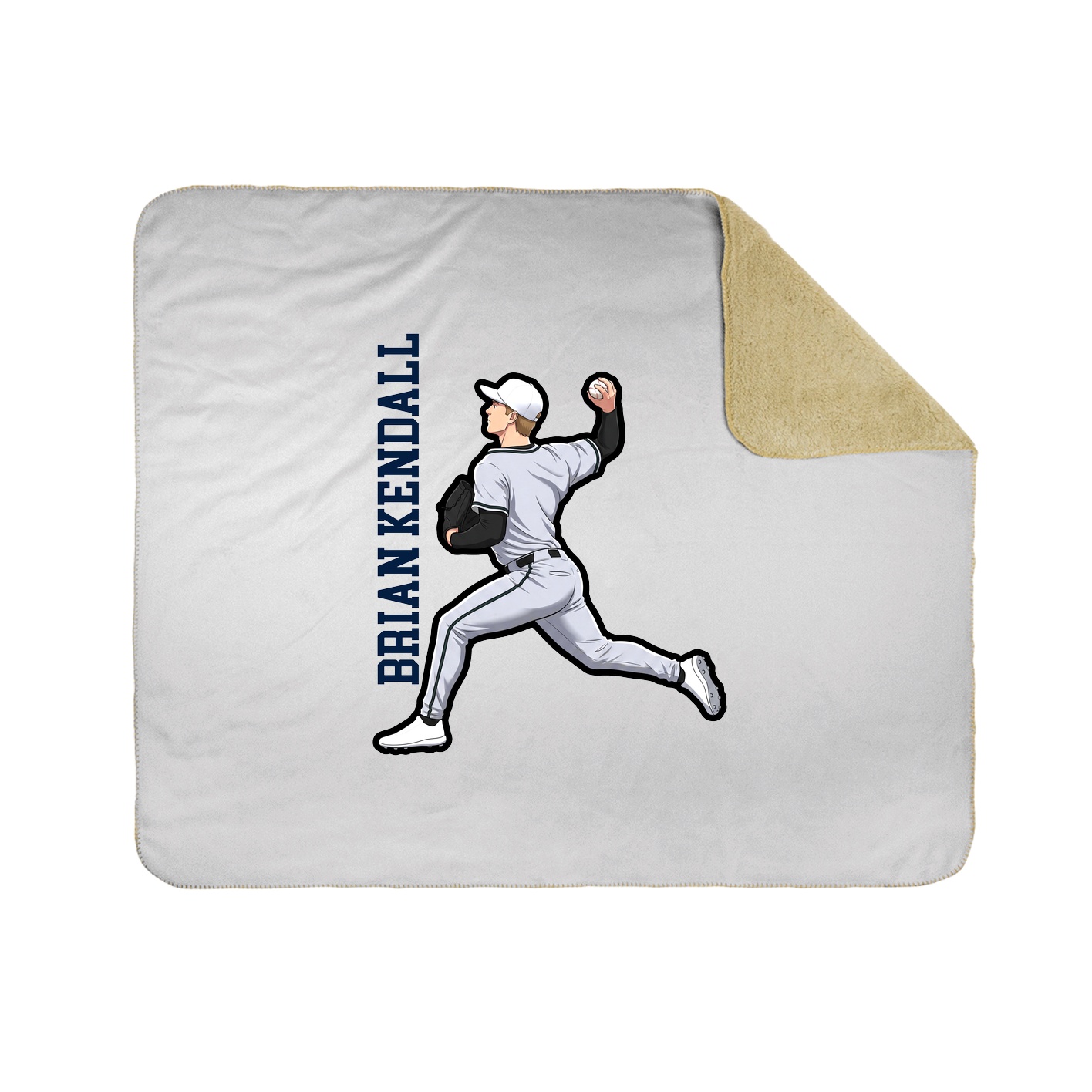 Throw Blanket — Name Vertical in White