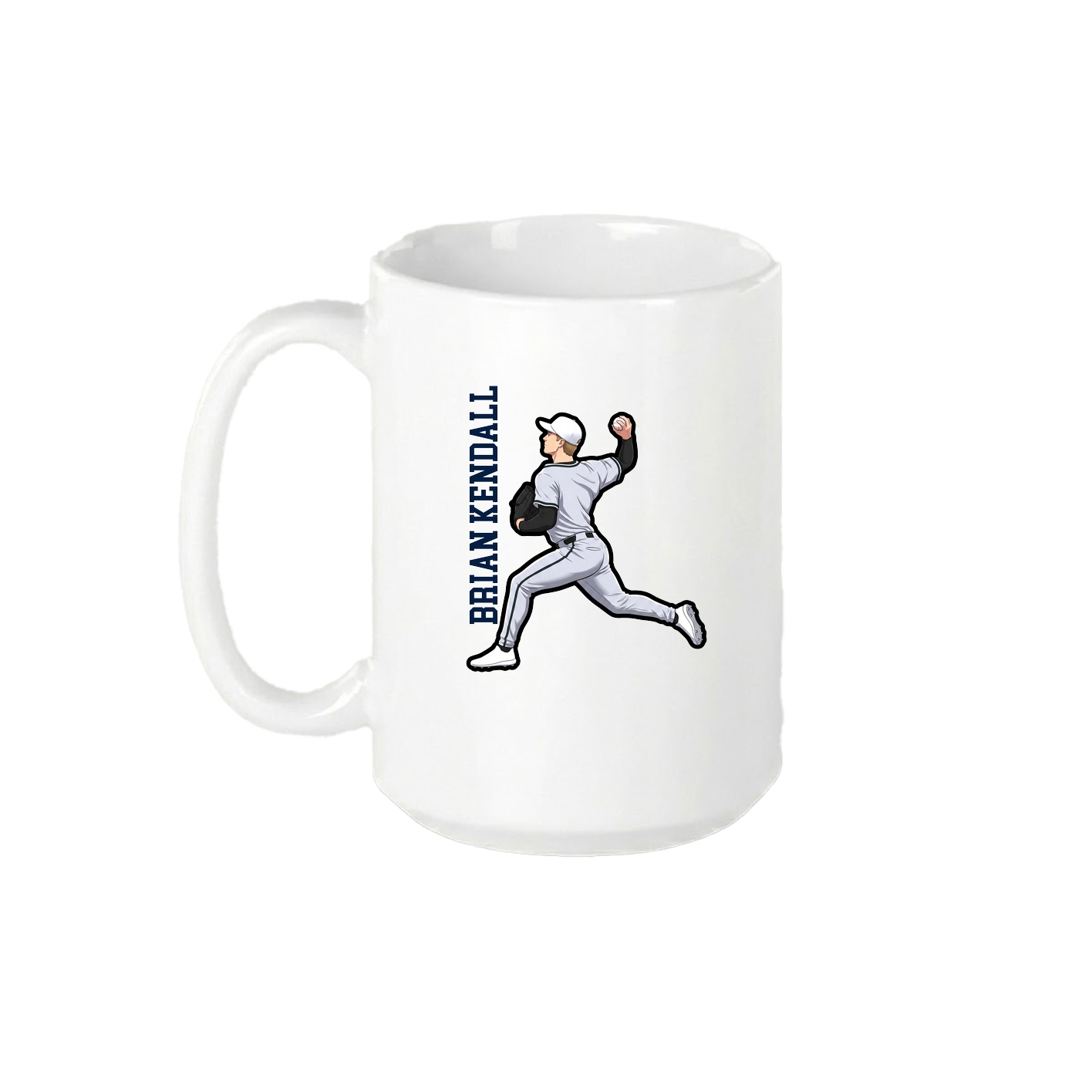15oz Coffee Mug — Name Vertical in White