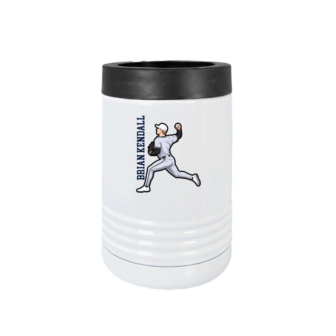Beverage Holder — Name Vertical in White