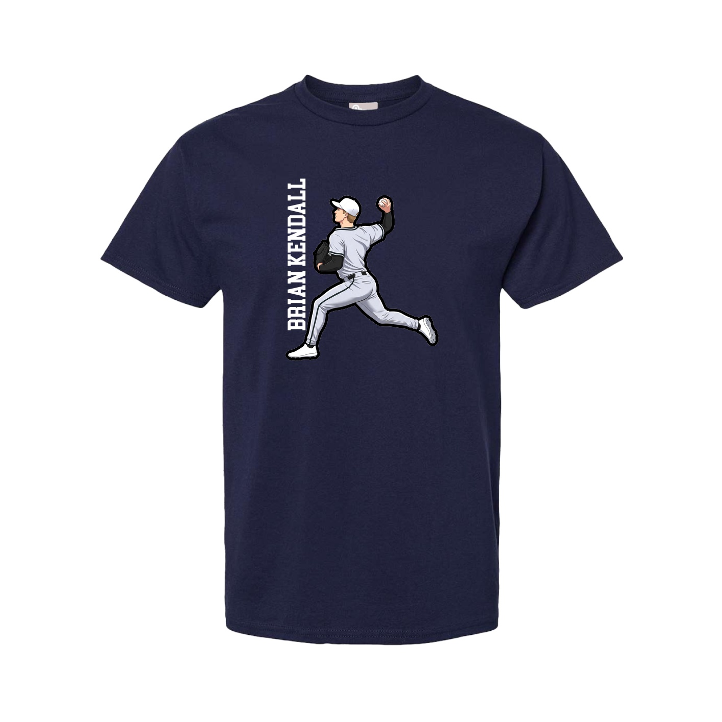 Tee — Name Vertical in Navy