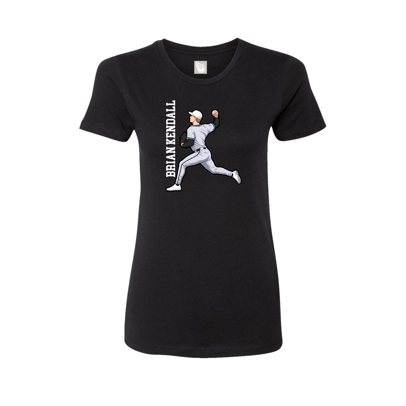 Fitted Women's Tee — Name Vertical in Black