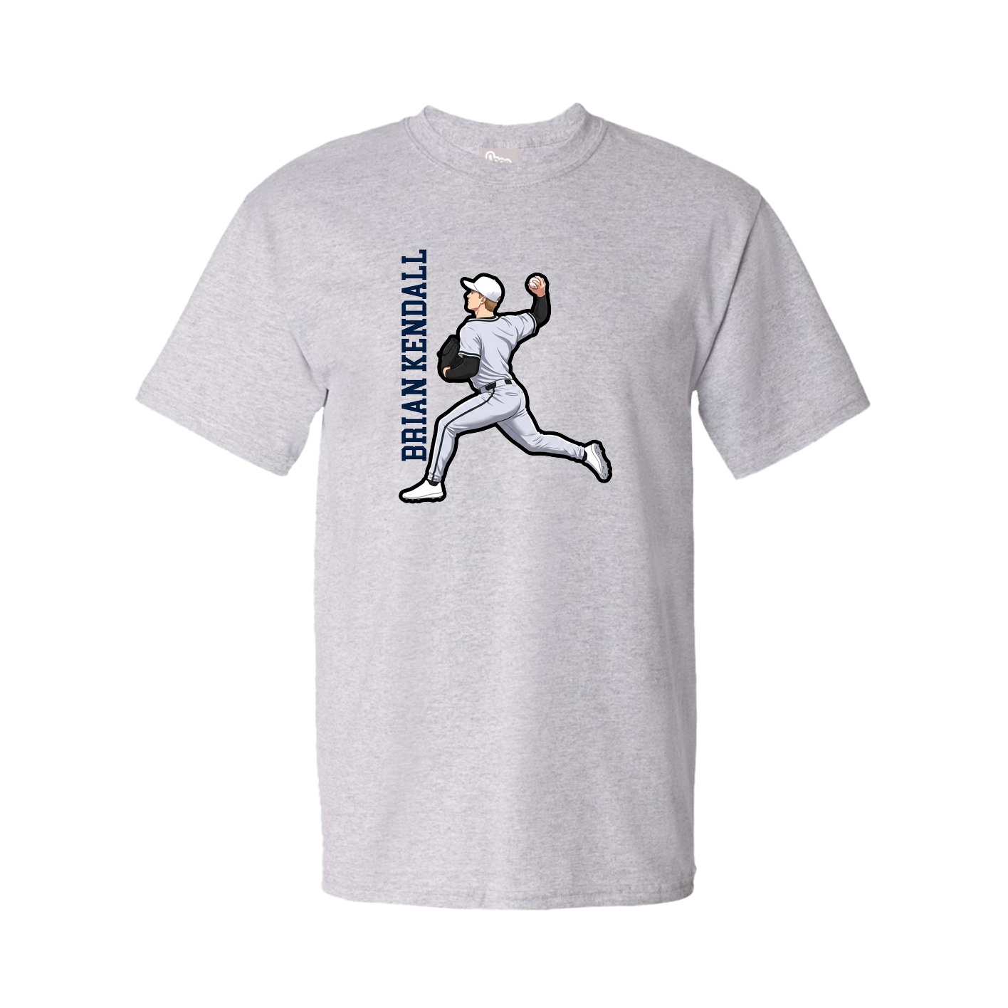 Youth Tee — Name Vertical in Grey