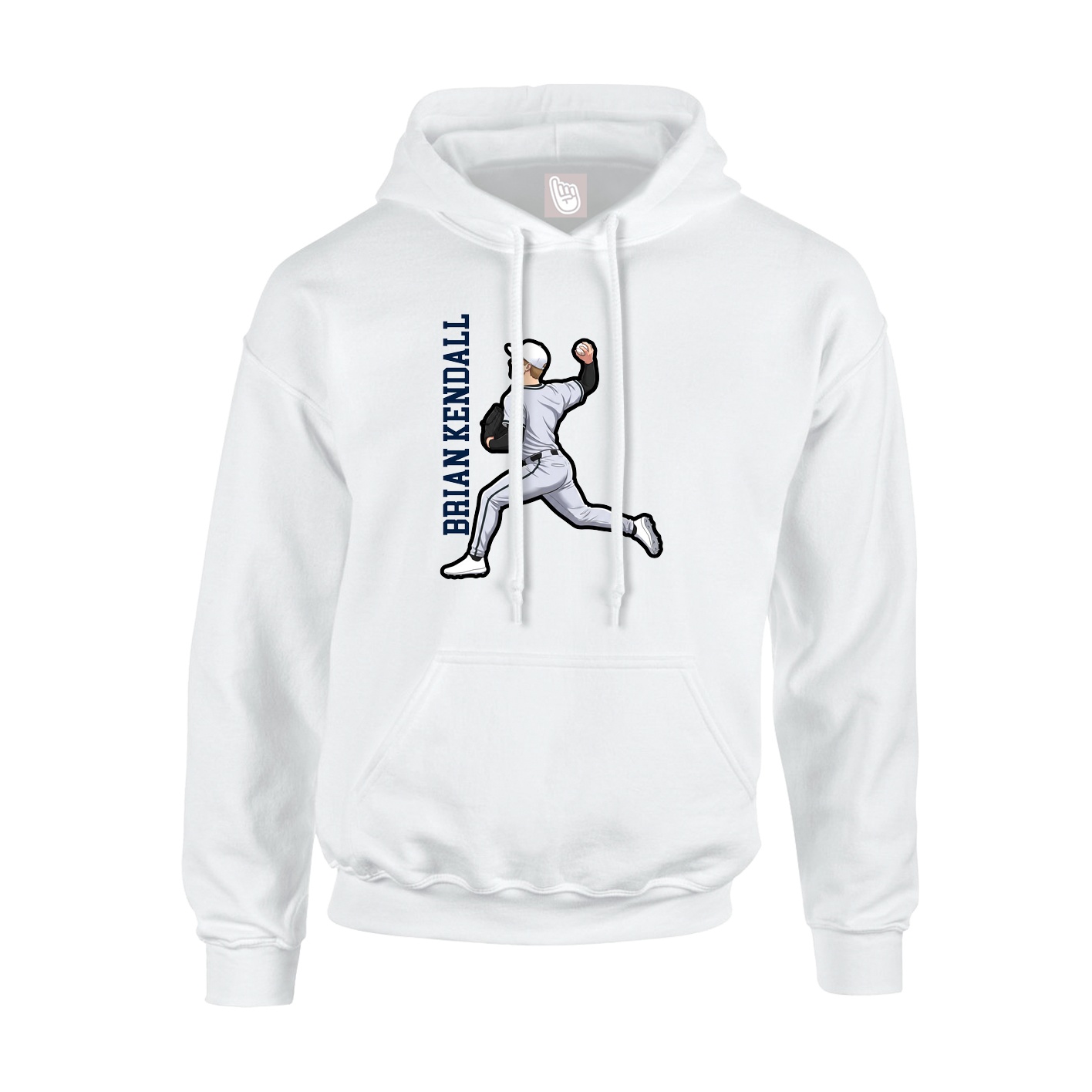 Hoodie — Name Vertical in White