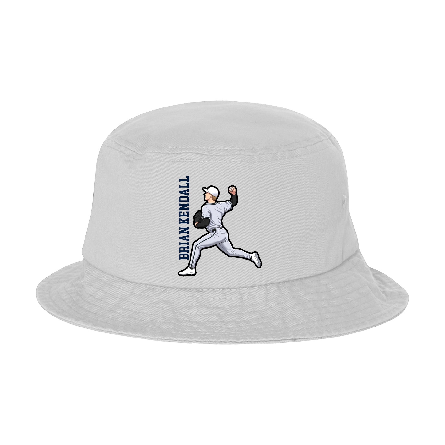 Bucket Cap — Name Vertical in White