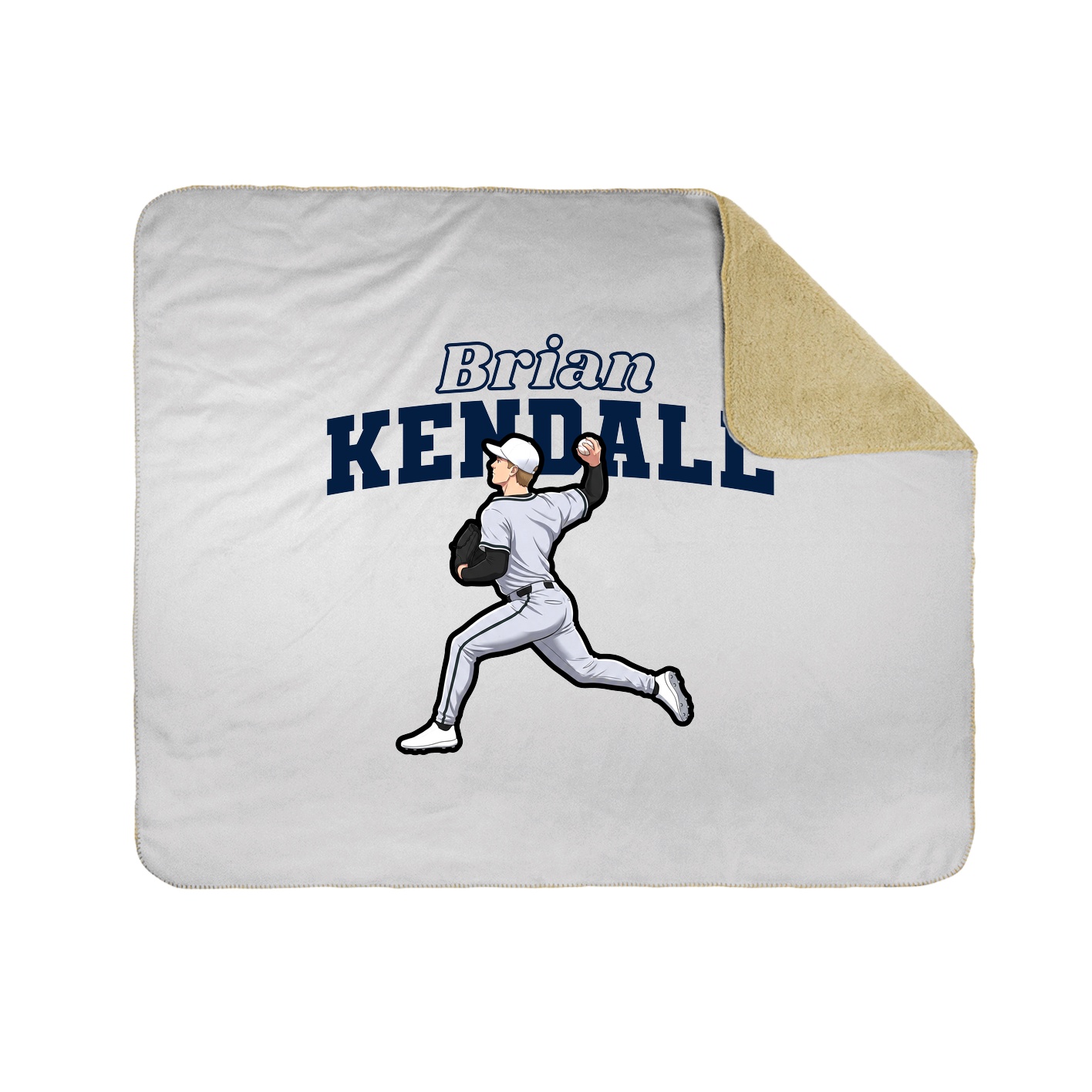 Throw Blanket — Name Arch in White