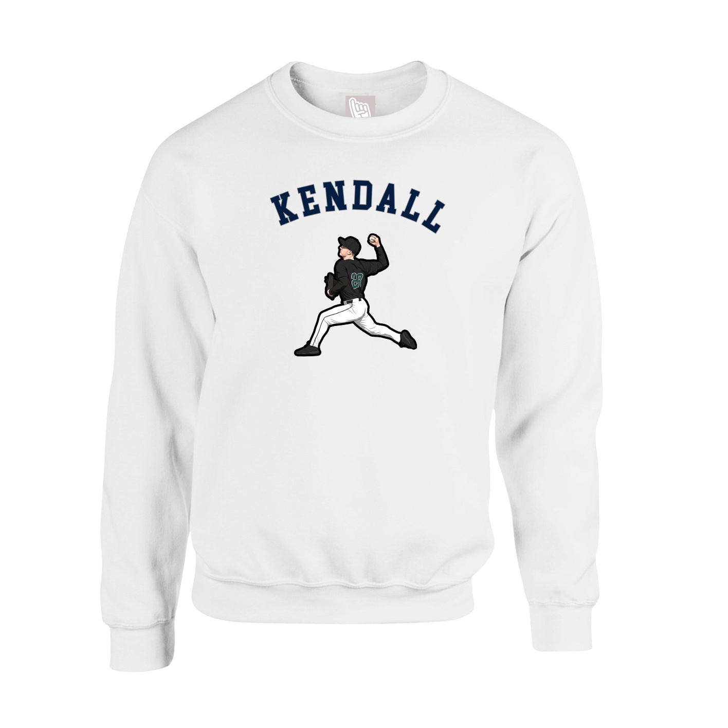 Fleece Crew — Shirsey Arch in White