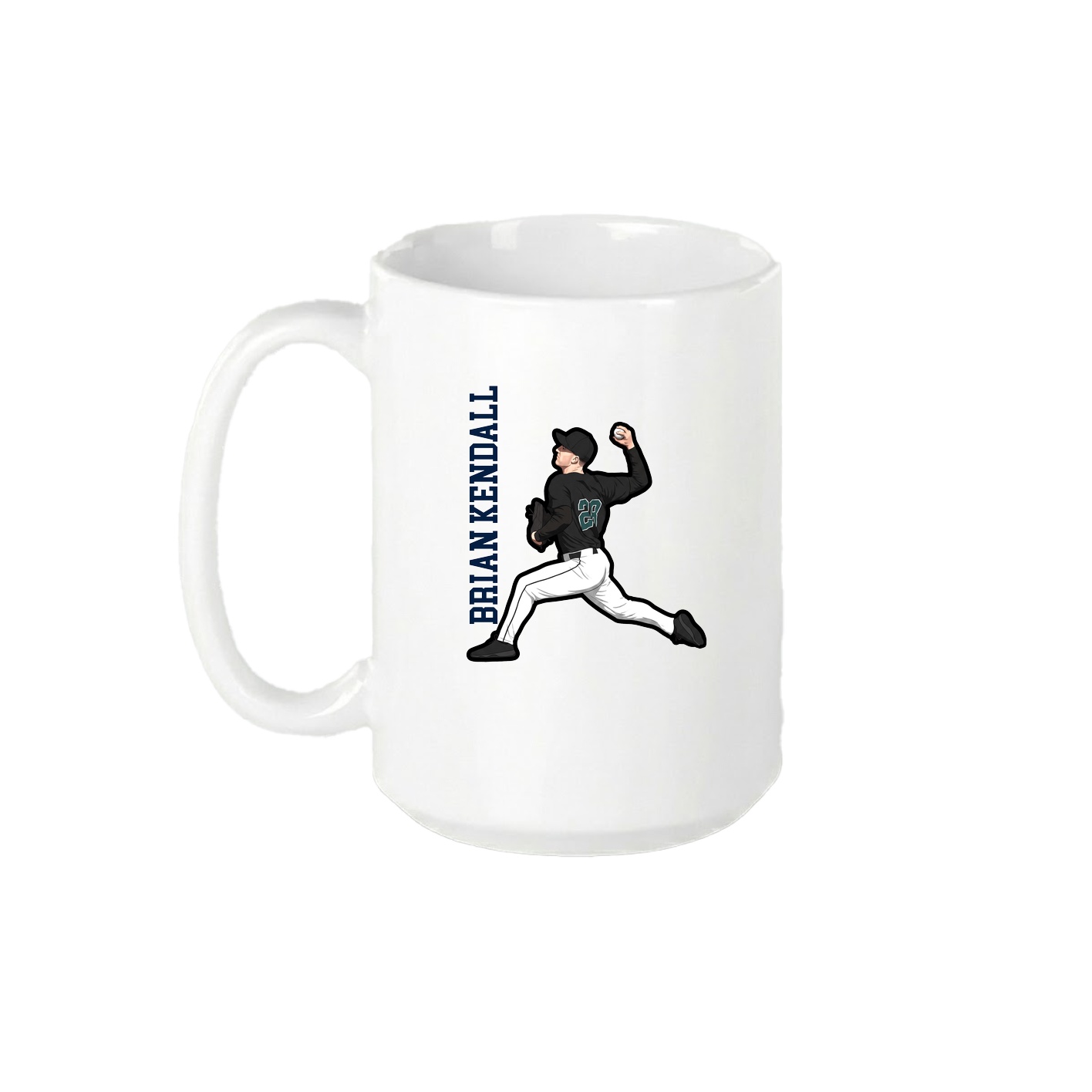 15oz Coffee Mug — Name Vertical in White