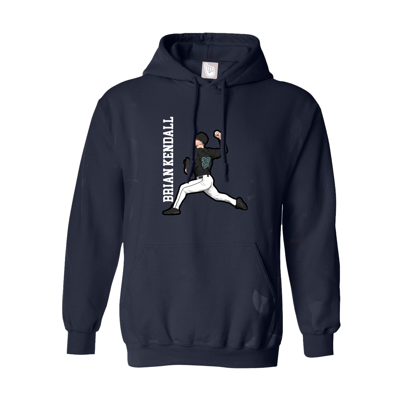 Youth Hoodie — Name Vertical in Navy