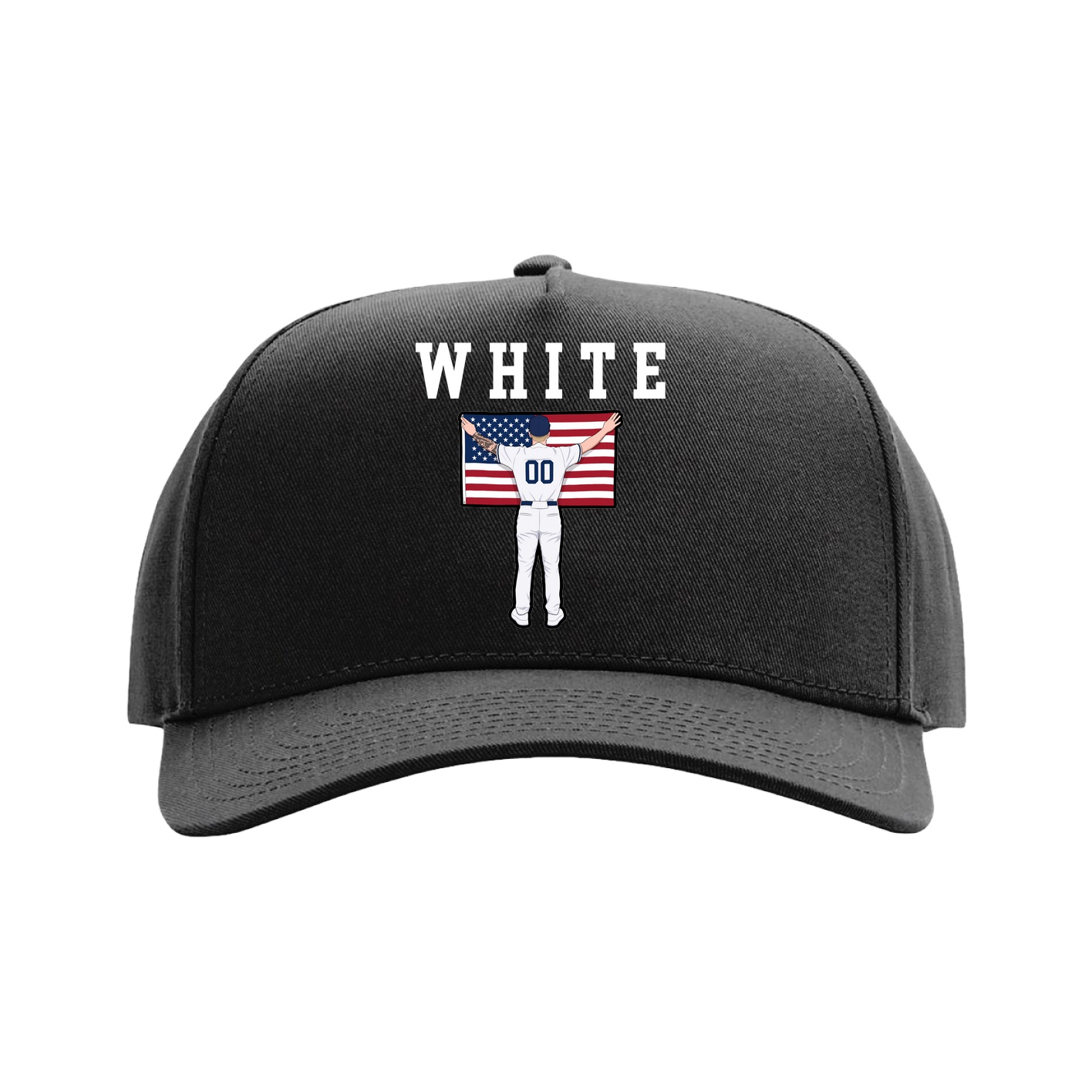 Full Fabric Five-Panel Champ Cap — Shirsey in Black