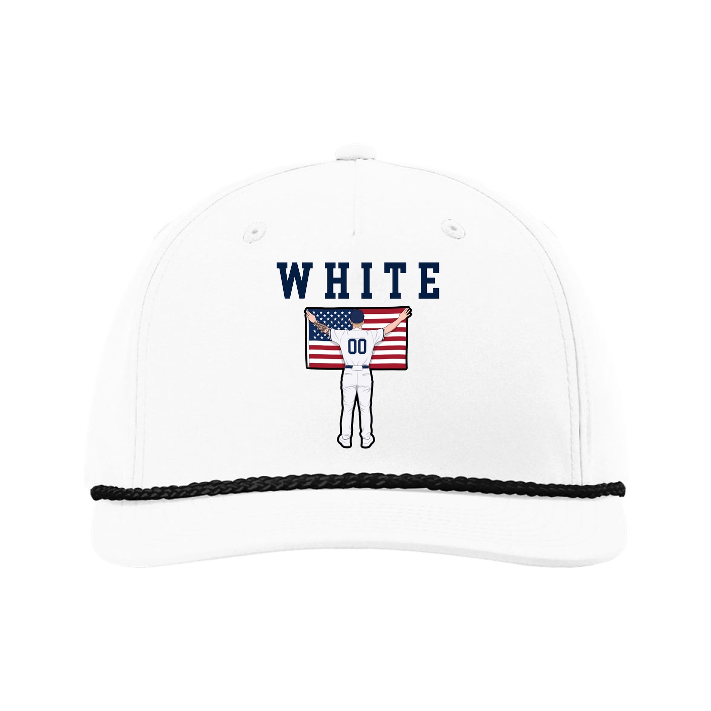Five-Panel Classic Rope Cap — Shirsey in White
