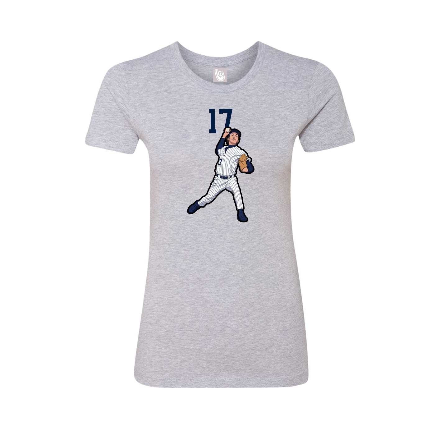 Fitted Women's Tee — Number Top in Grey
