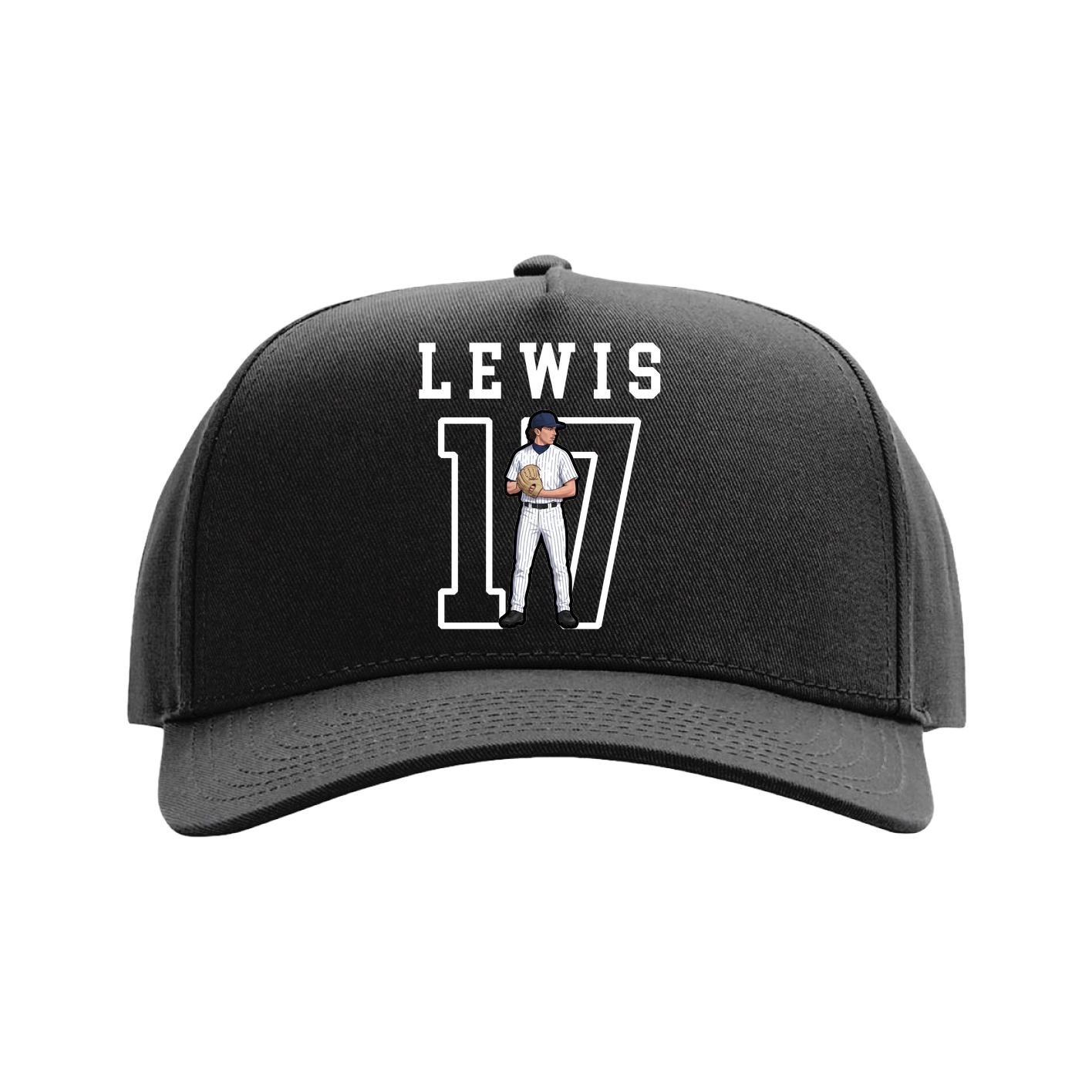 Full Fabric Five-Panel Champ Cap — Shirsey in Black