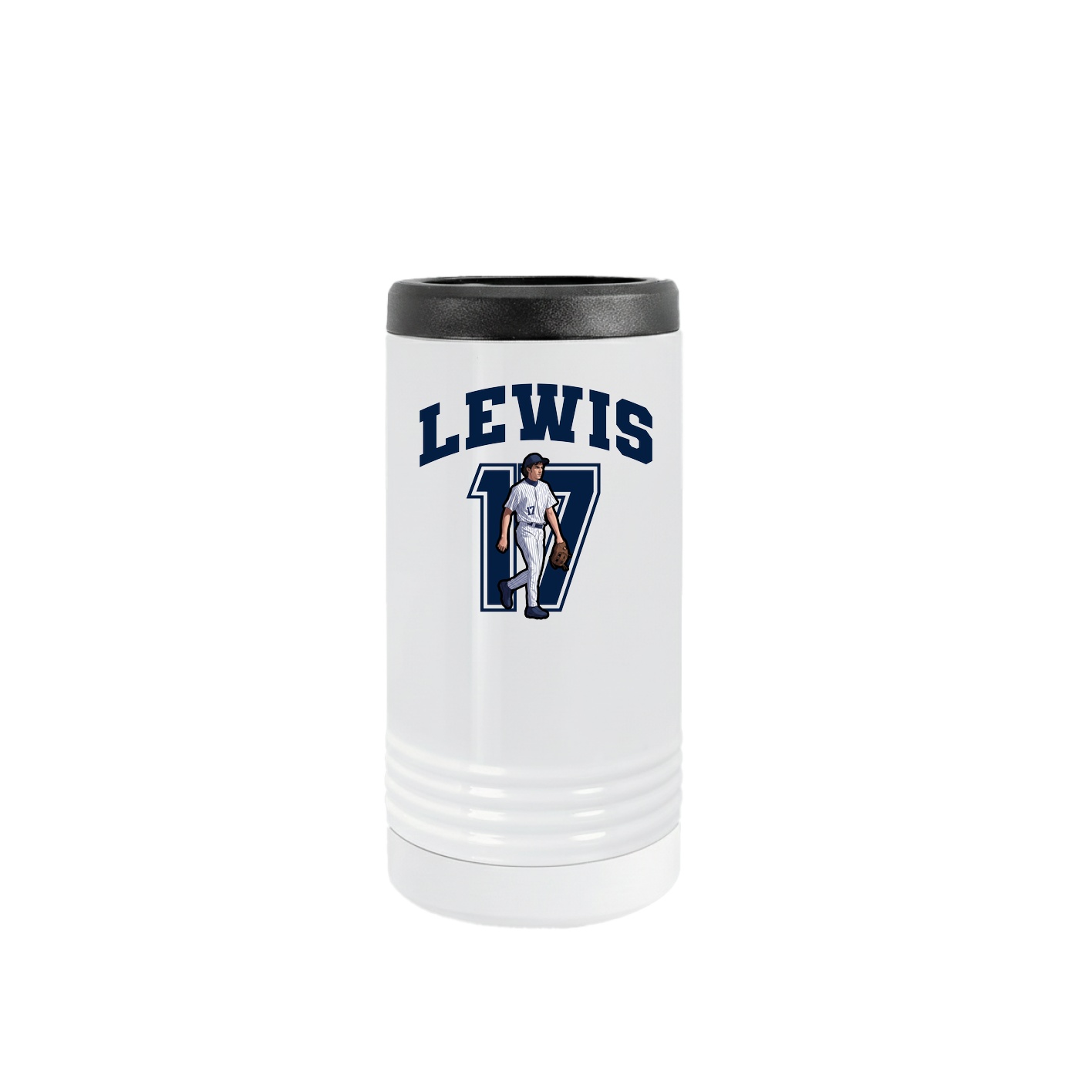 Slim Beverage Holder — Number in White