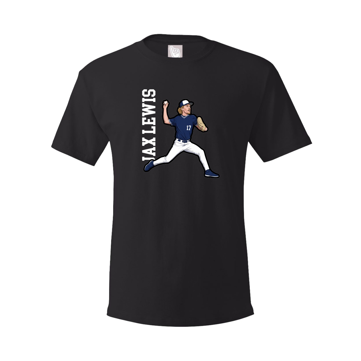 Youth Tee — Name Vertical in Black