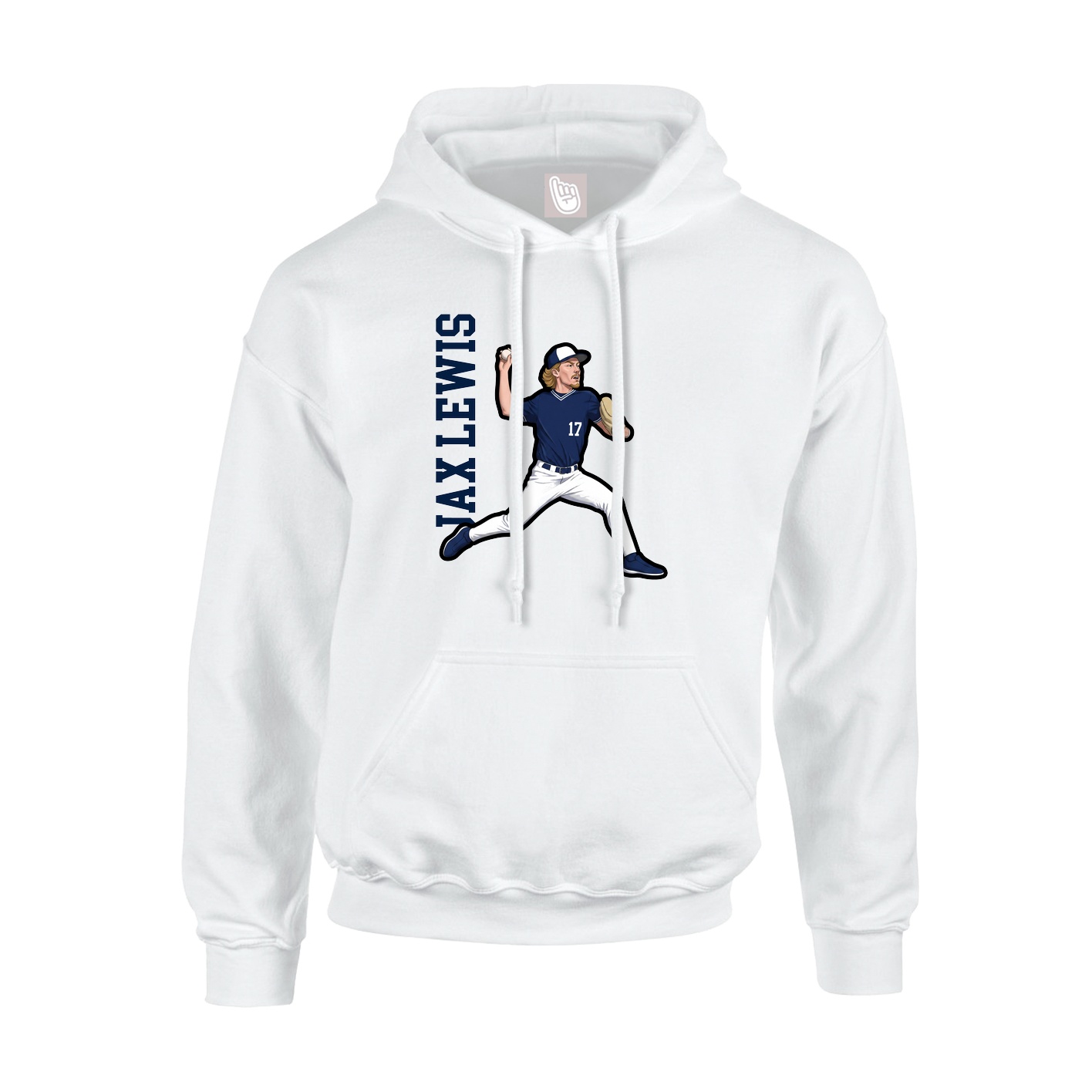 Hoodie — Name Vertical in White
