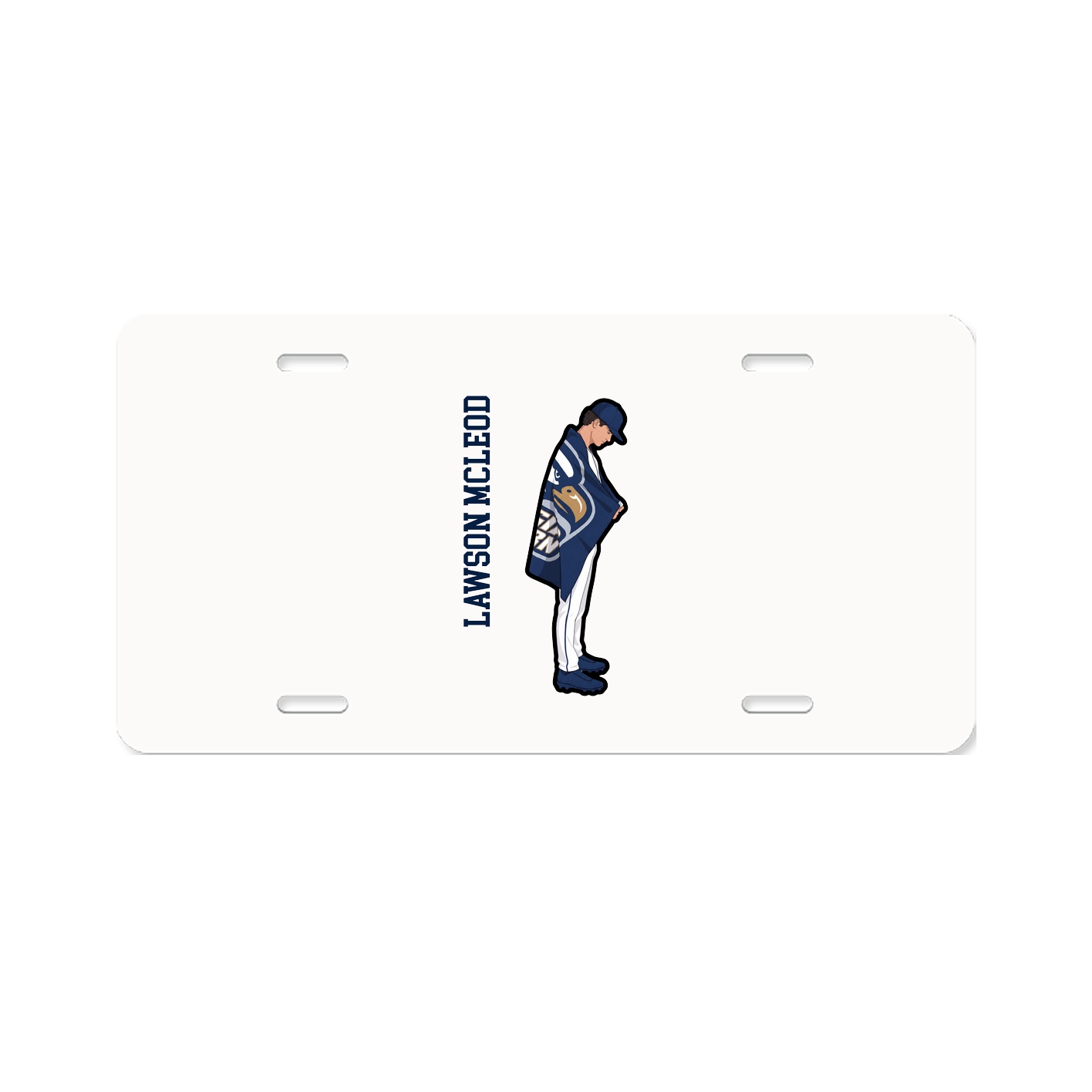 License Plate — Name Vertical in Classic