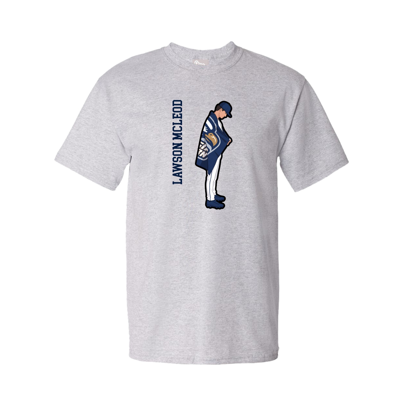 Tee — Name Vertical in Grey