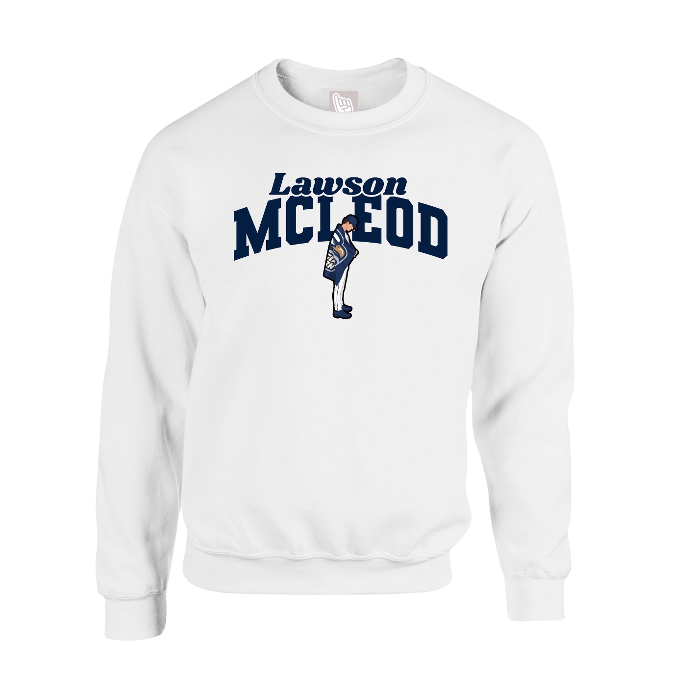 Fleece Crew — Signature Arch in White