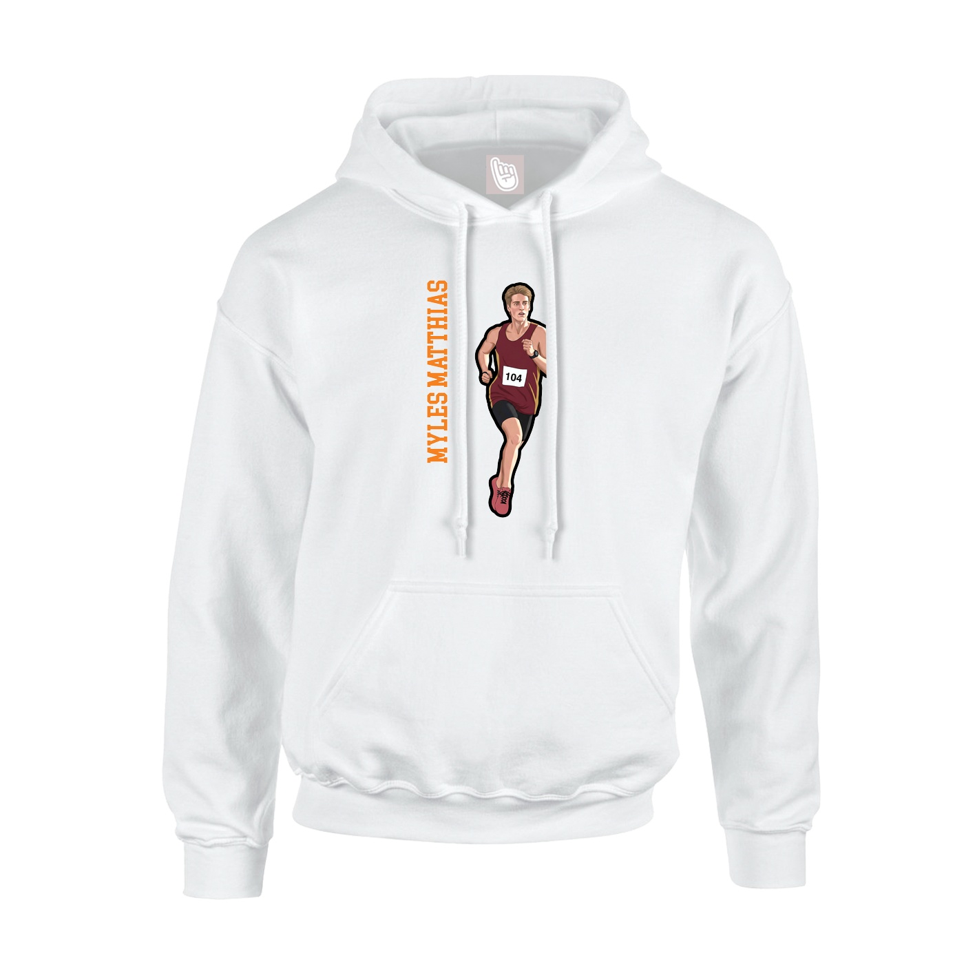 Youth Hoodie — Name Vertical in White