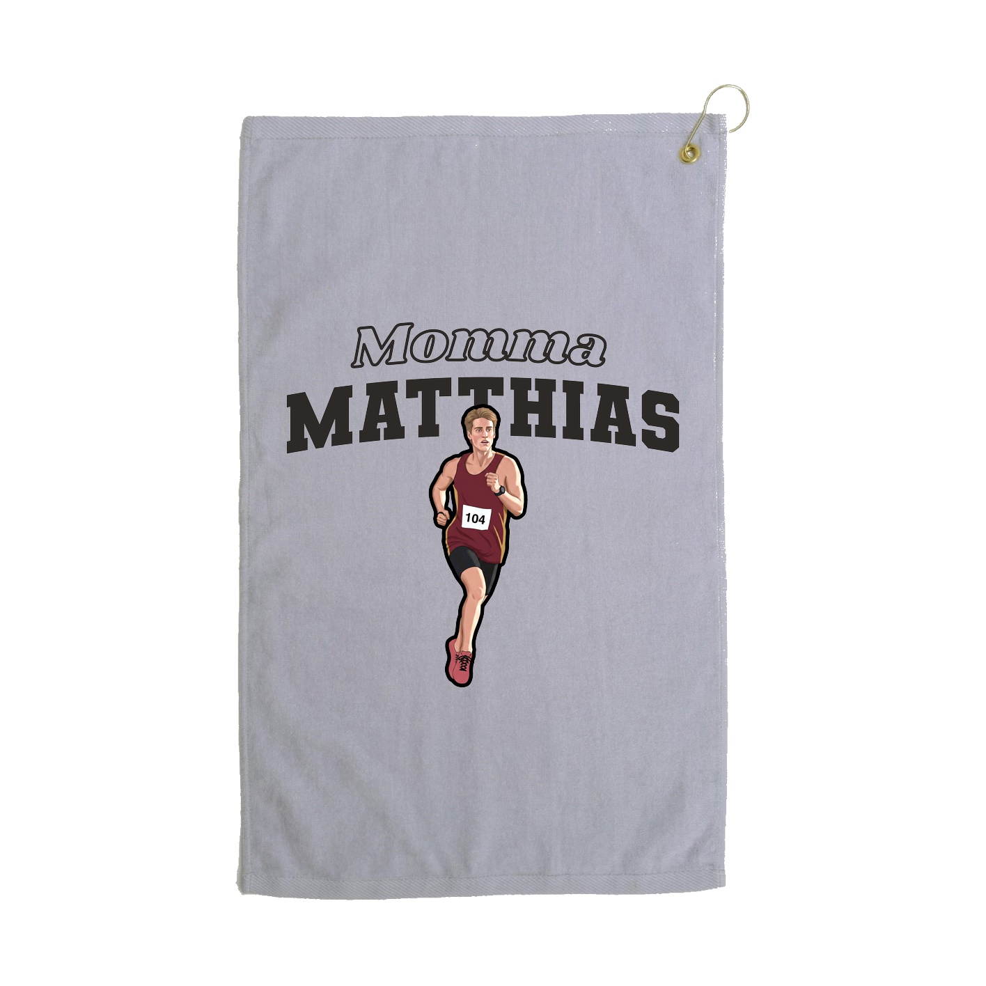 Golf Towel — Mothers Day Block in Grey