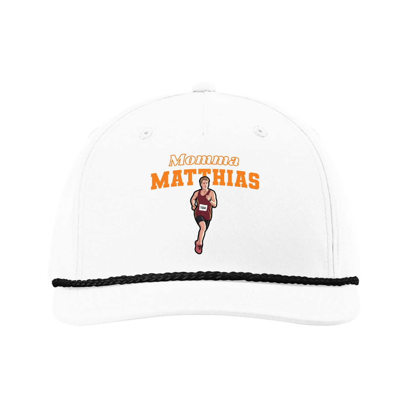 Five-Panel Classic Rope Cap — Mothers Day Block in White