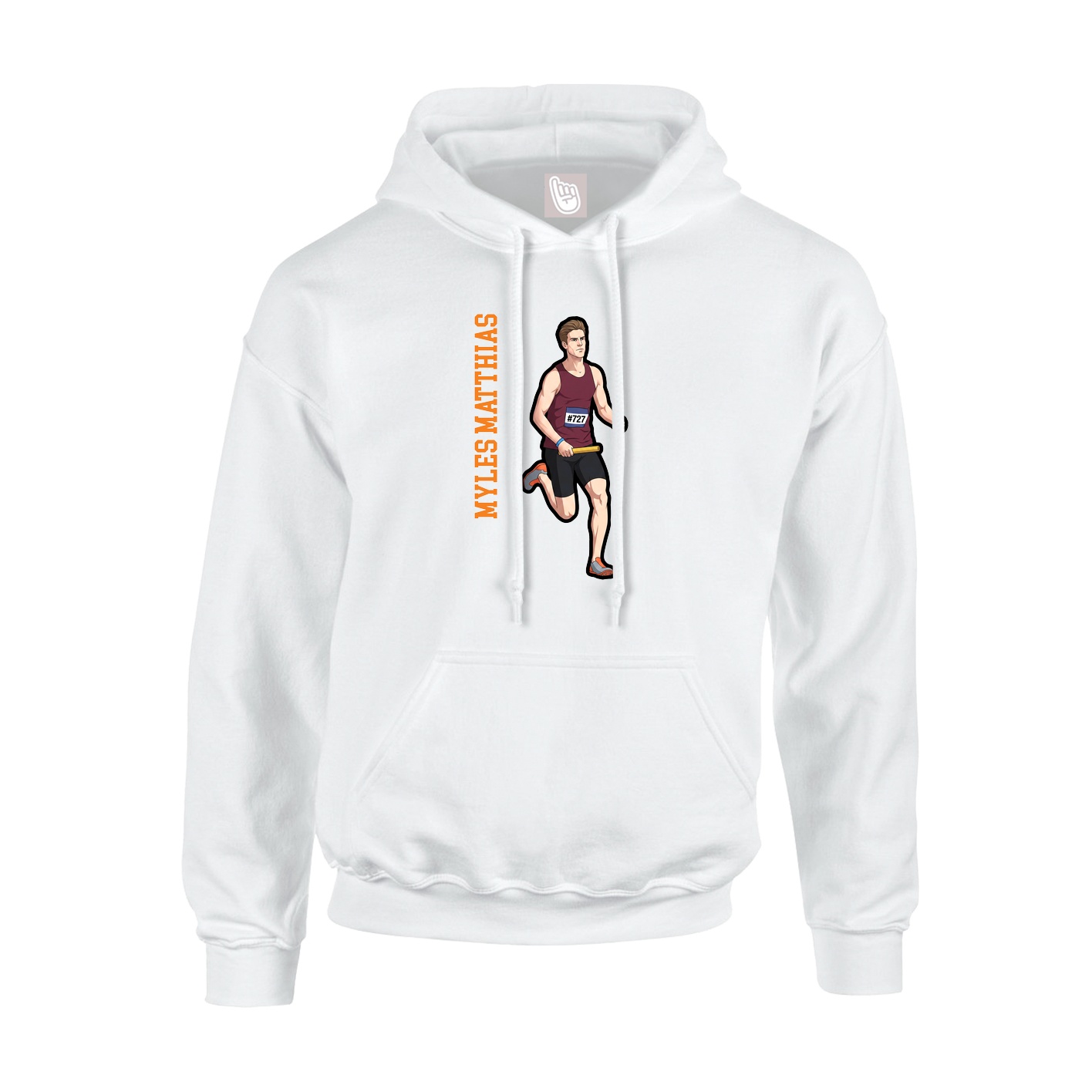Hoodie — Name Vertical in White