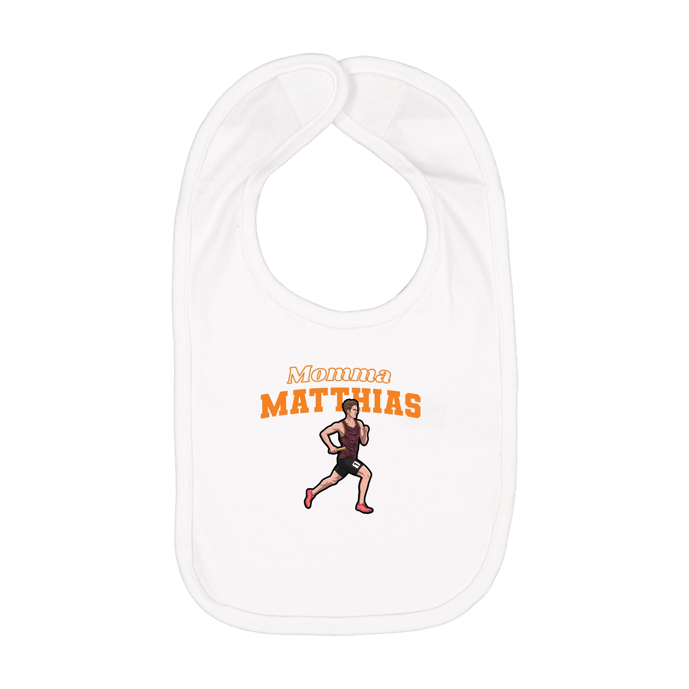 Infant Bib — Mothers Day Block in White