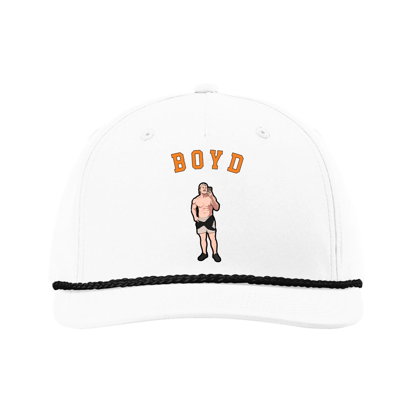 Five-Panel Classic Rope Cap — Shirsey Arch in White