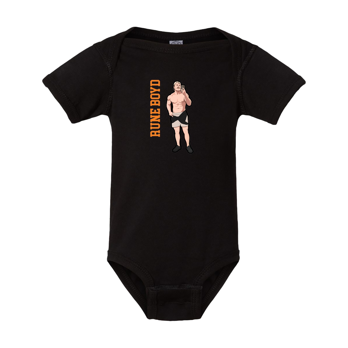 Baby Onesie — Name Vertical in Black