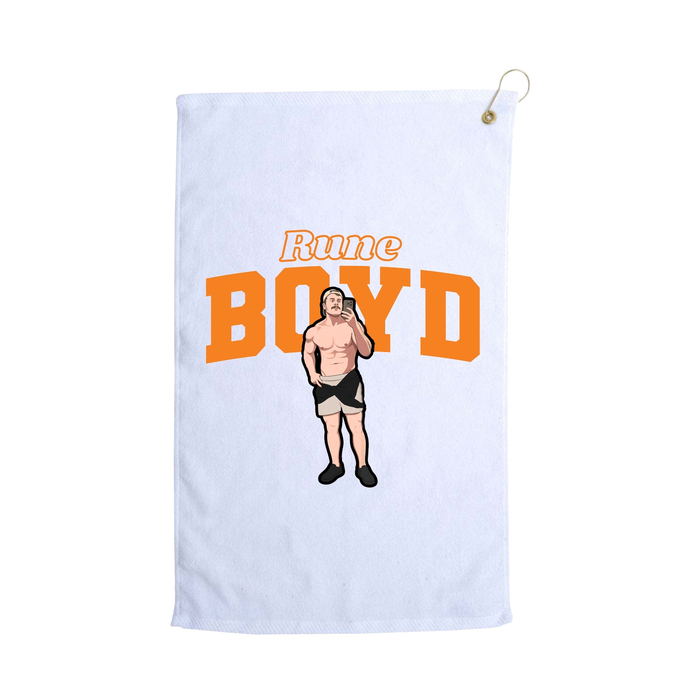 Golf Towel — Name Arch in White