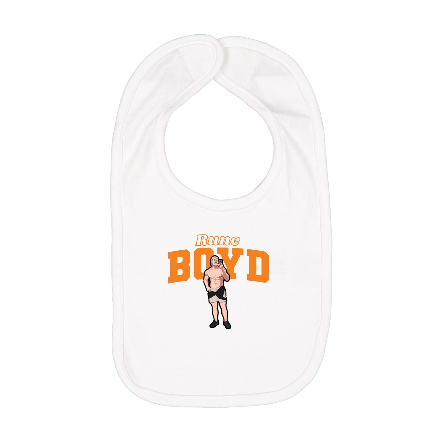 Infant Bib — Name Arch in White