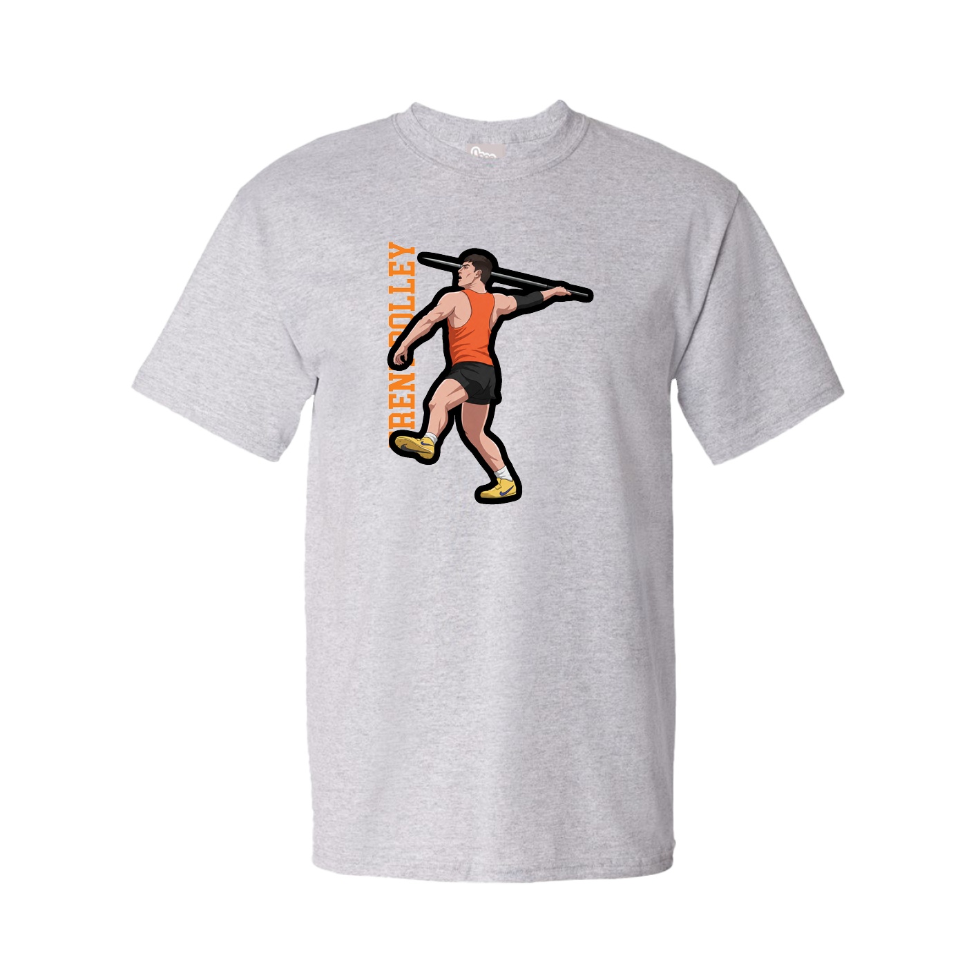 Youth Tee — Name Vertical in Grey