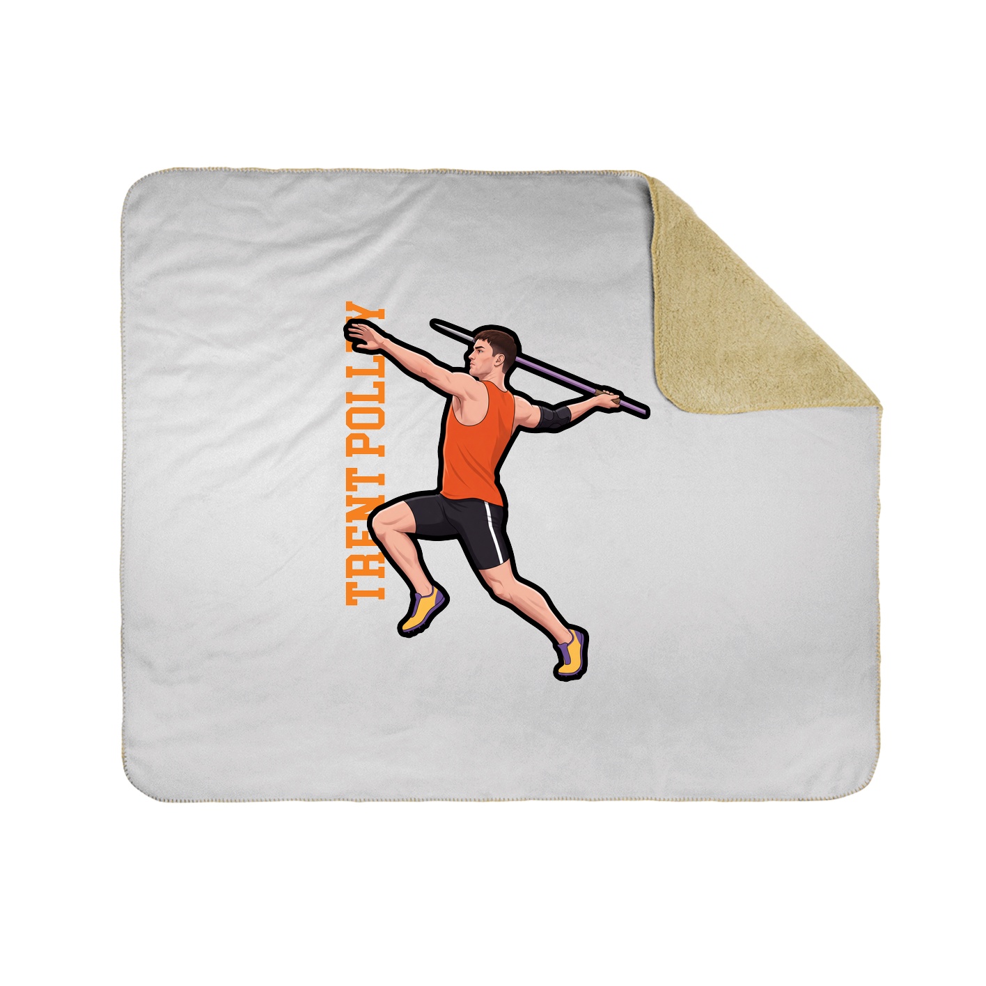 Throw Blanket — Name Vertical in White
