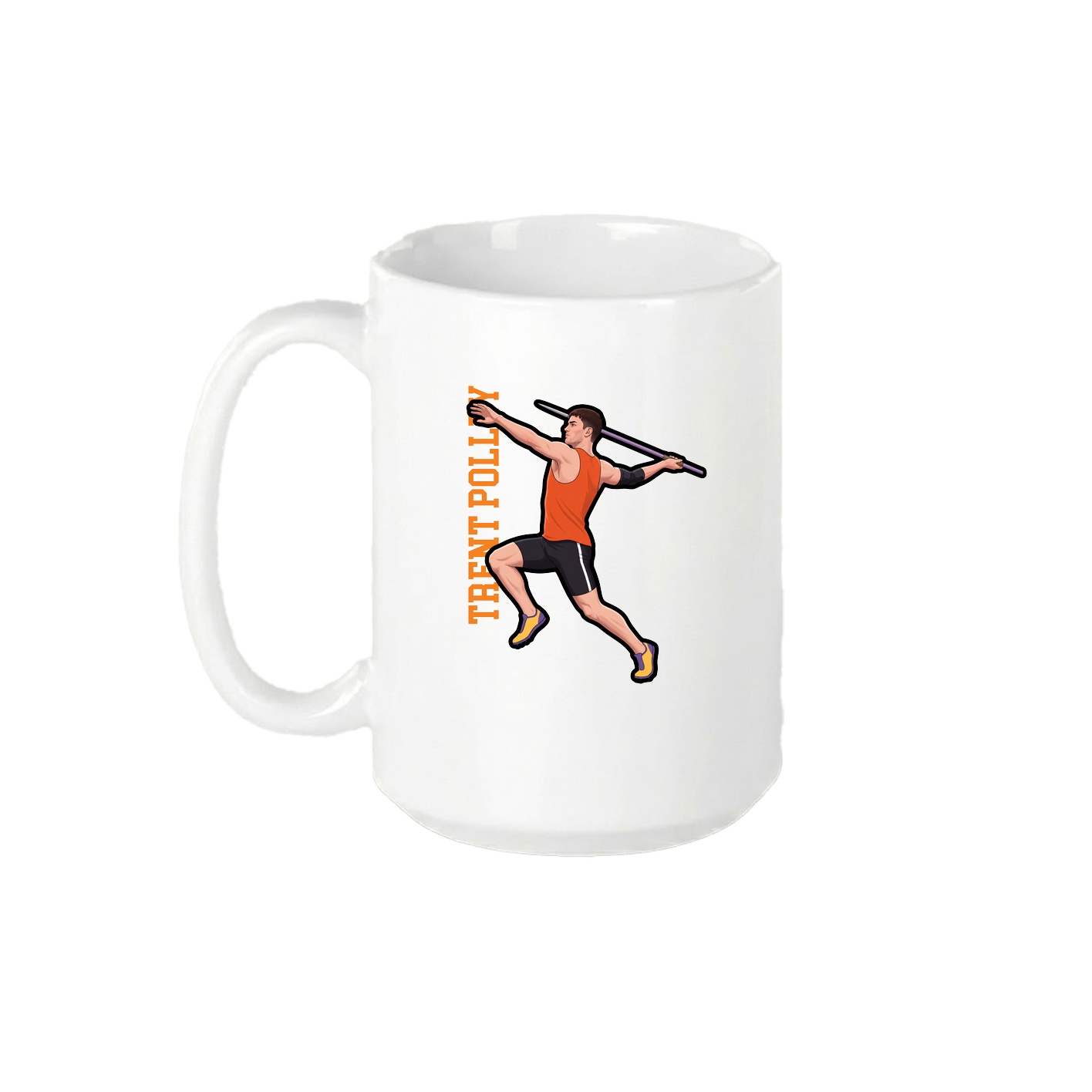15oz Coffee Mug — Name Vertical in White